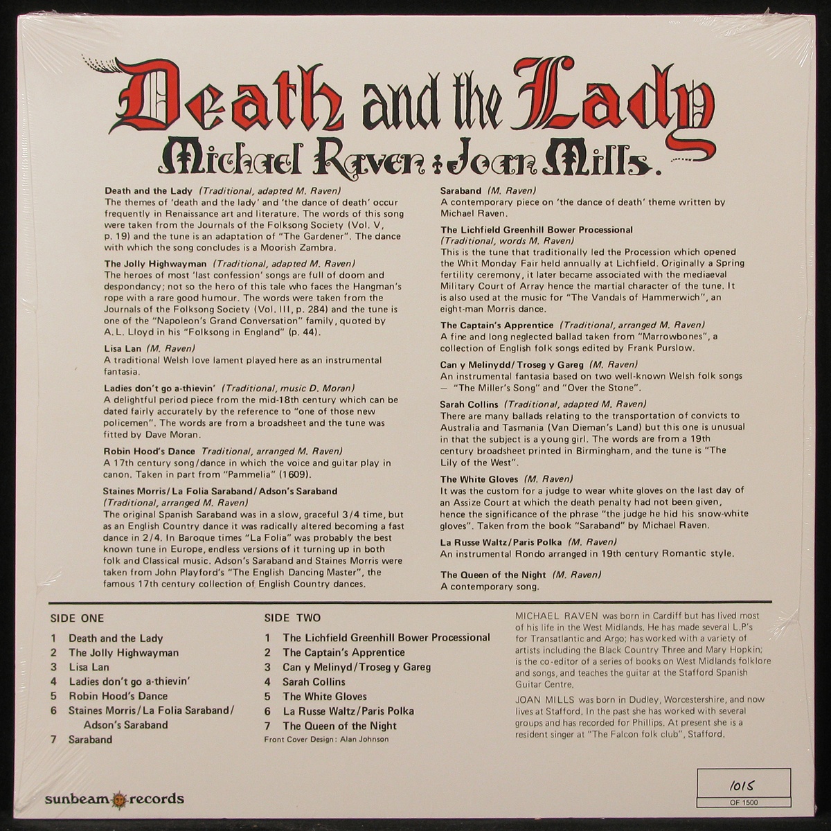 LP Michael Raven / Joan Mills — Death And The Lady (+ booklet) фото 2