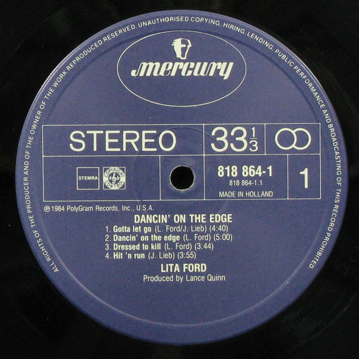 LP Lita Ford — Dancin' On The Edge фото 2