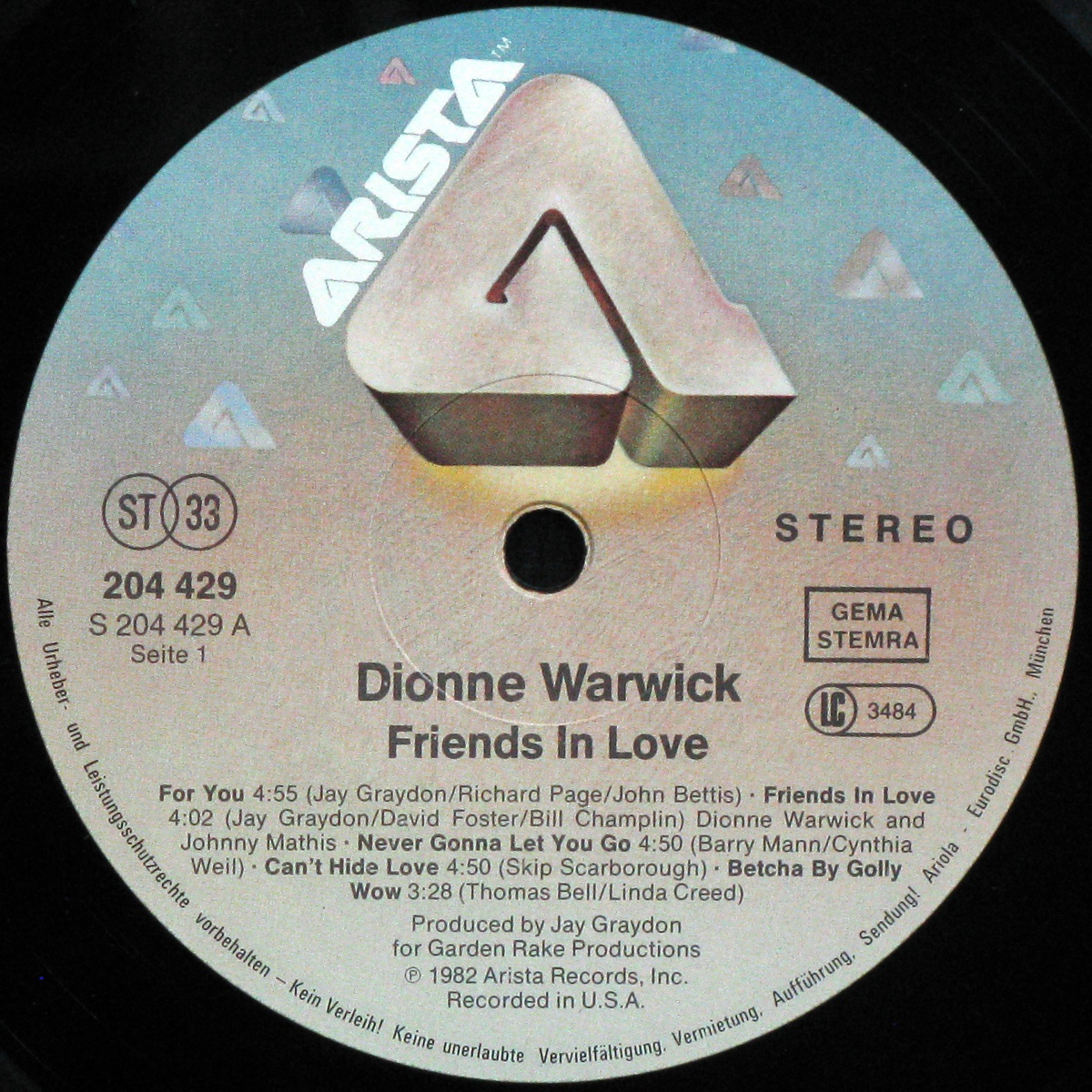 LP Dionne Warwick — Friends In Love фото 2