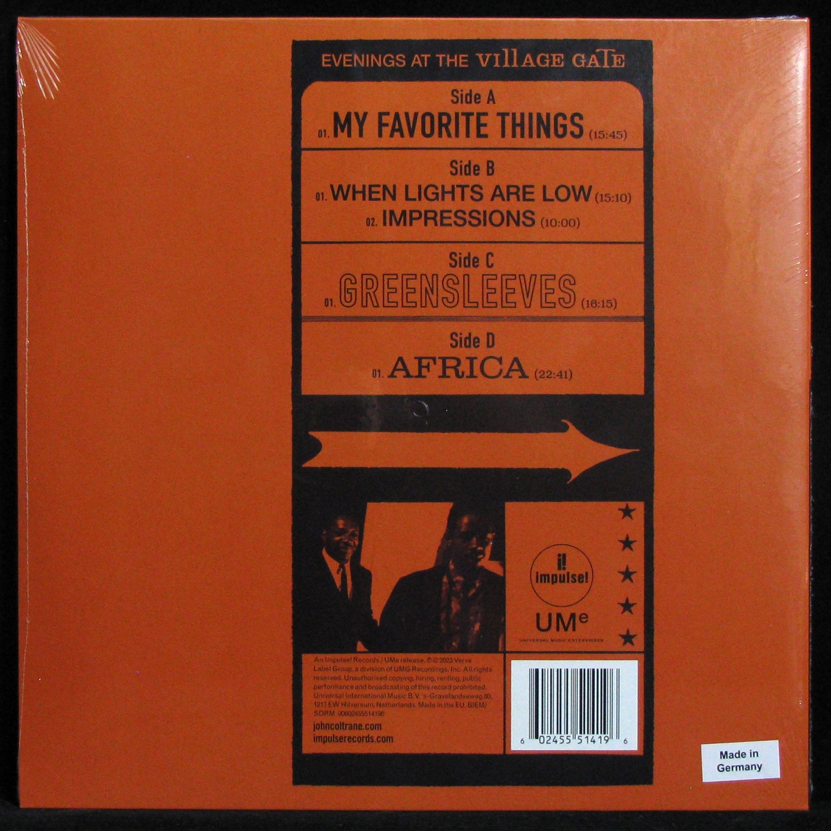 LP John Coltrane / Eric Dolphy — Evenings At The Village Gate (2LP, mono) фото 2