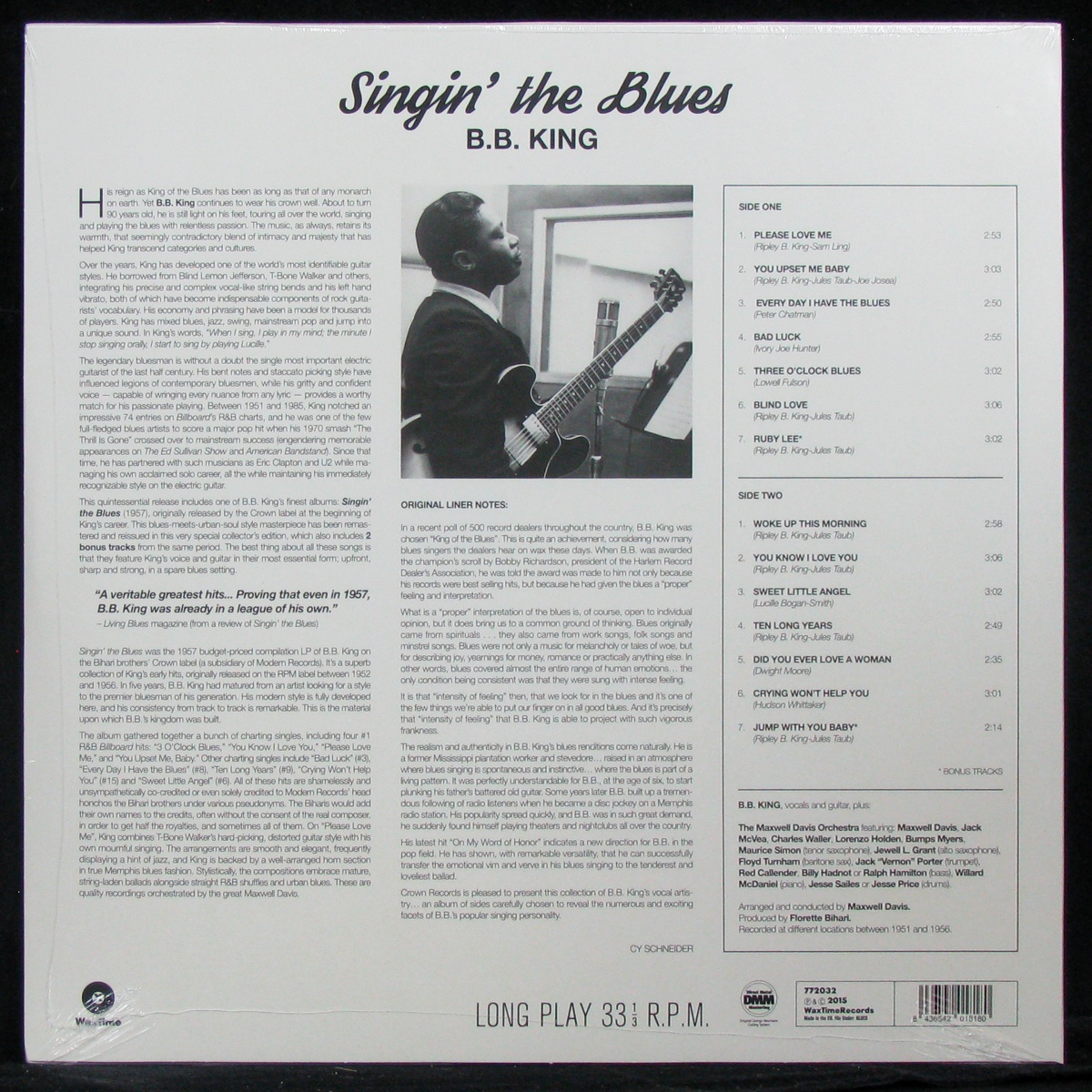 LP B.B. King — Singin' The Blues фото 2