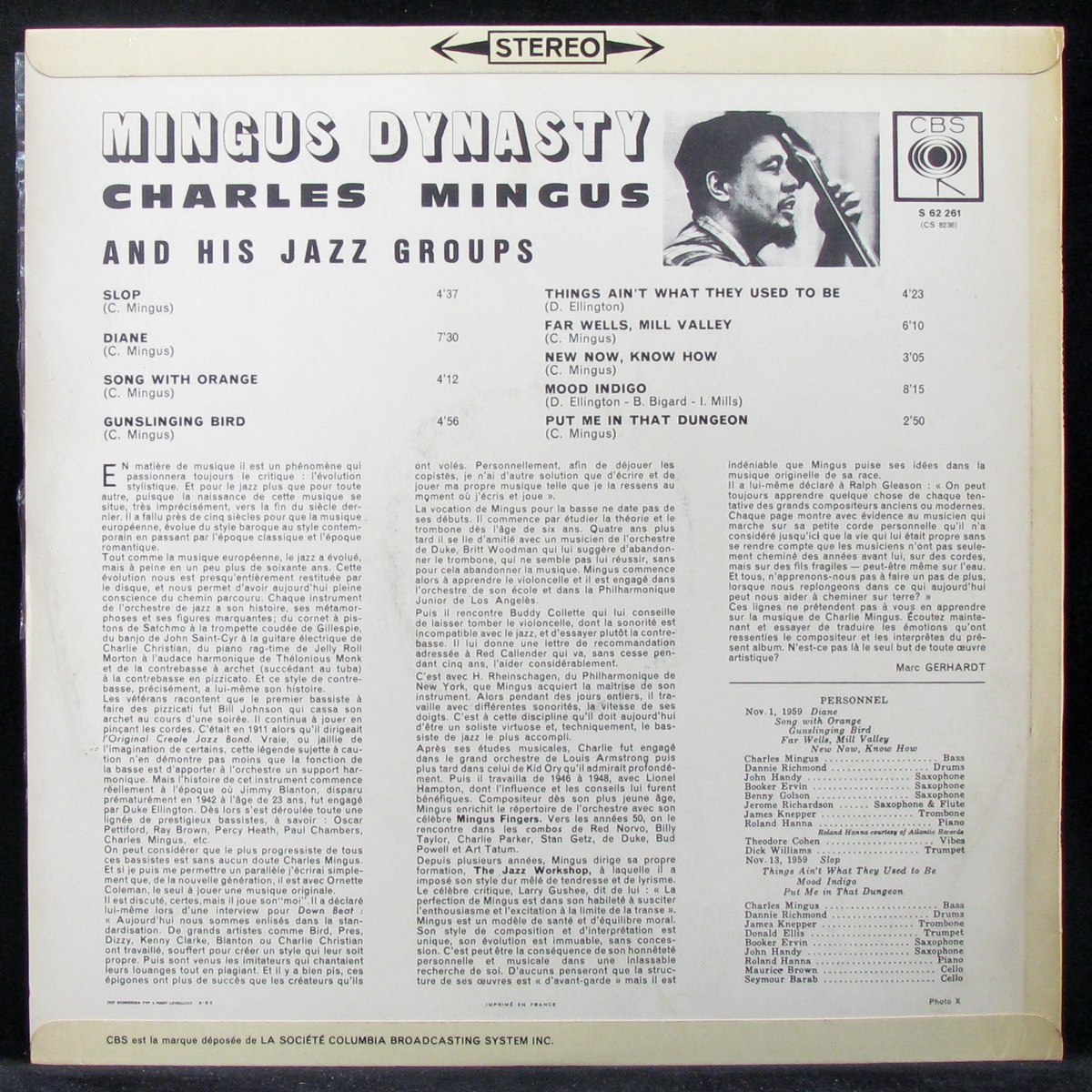 LP Charles Mingus — Mingus Dynasty фото 2