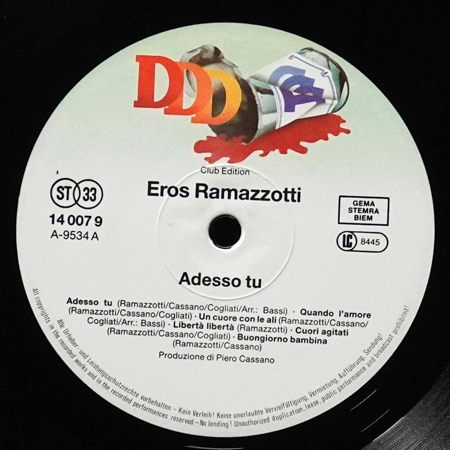 LP Eros Ramazzotti — Adesso Tu (клубное издание) фото 2