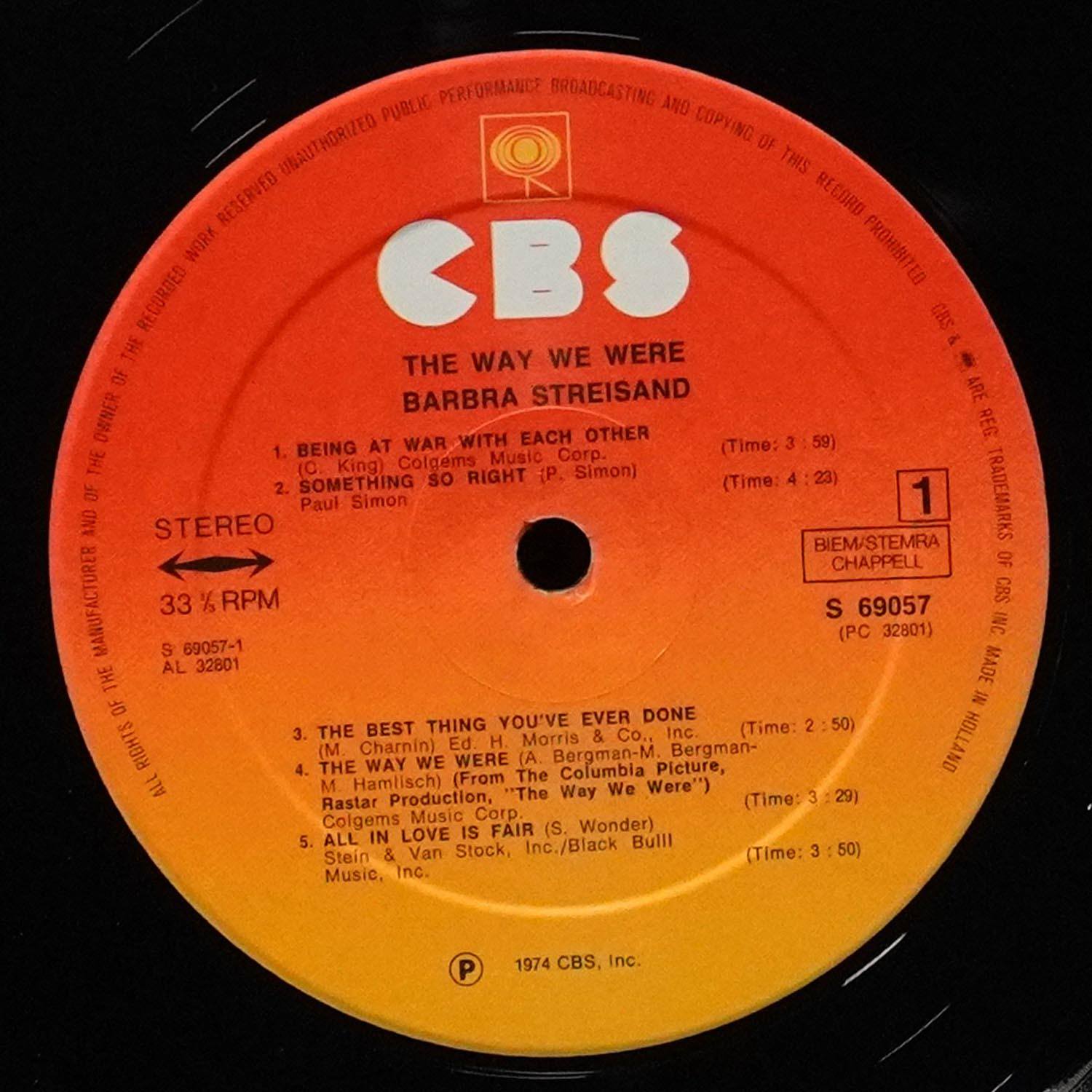 LP Barbra Streisand — Way We Were фото 2