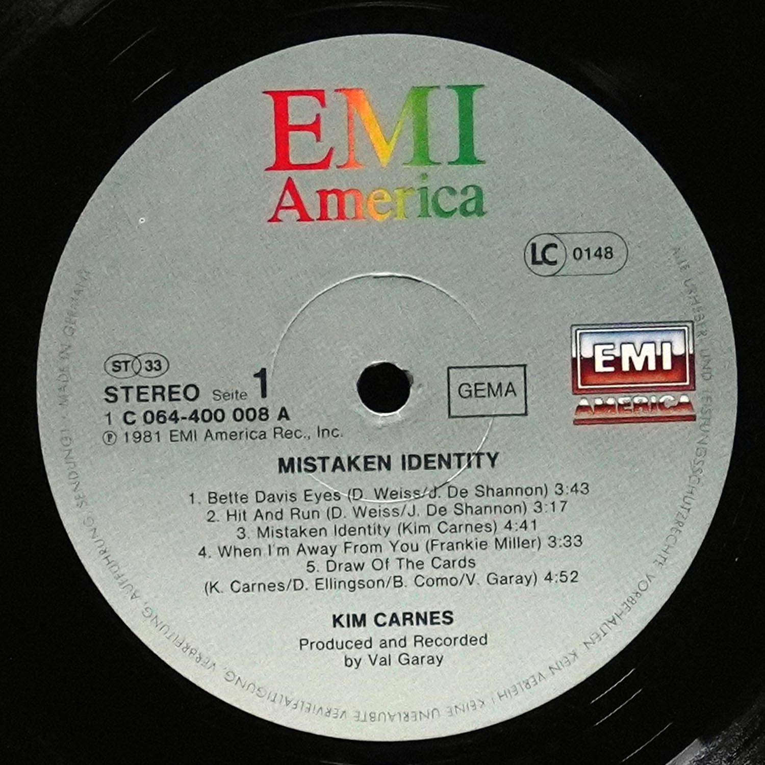 LP Kim Carnes — Mistaken Identity фото 3
