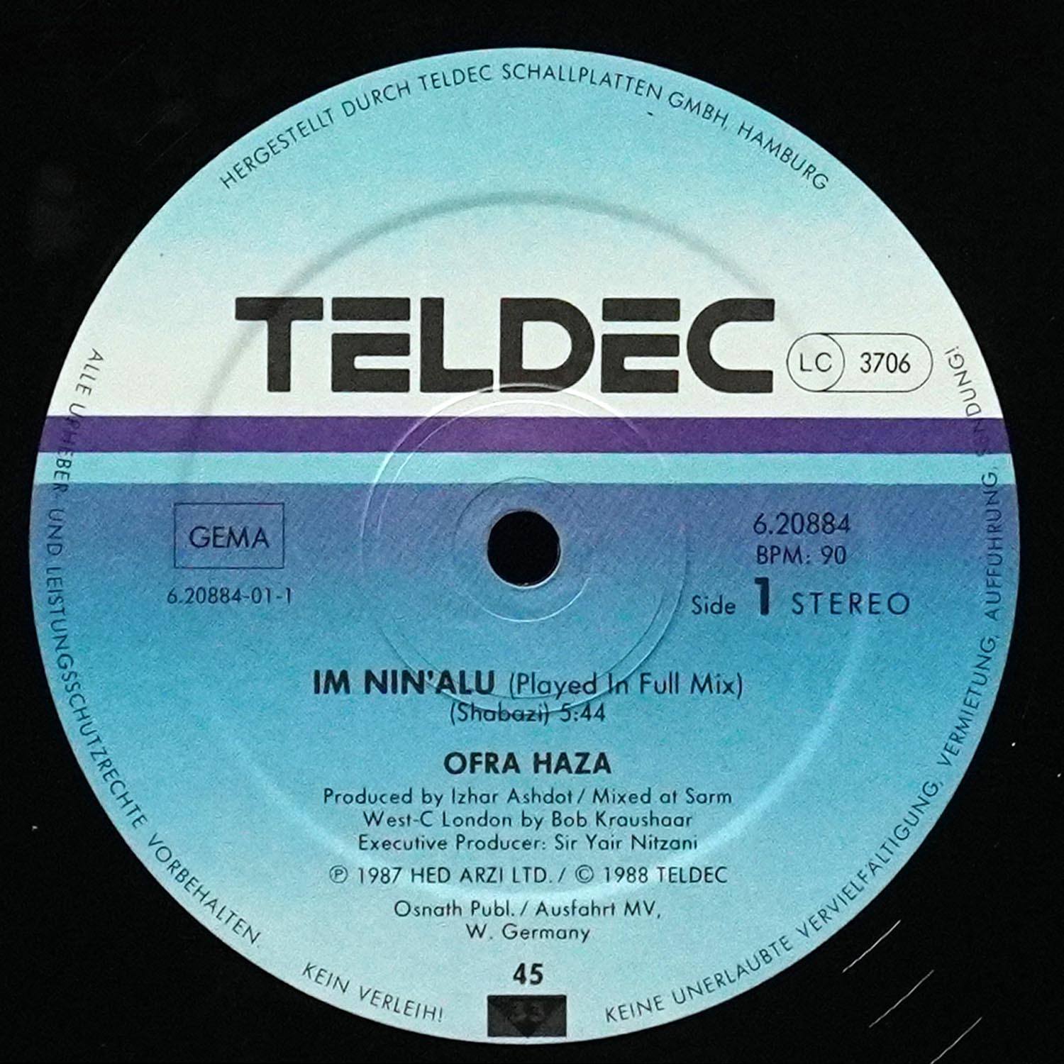 LP Ofra Haza — Im Nin'Alu (mix) (макси сингл) фото 2