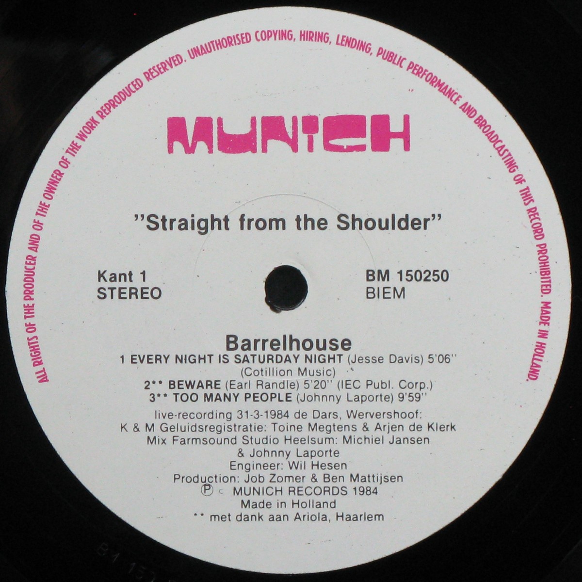 LP Barrelhouse — Straight From The Shoulder фото 2
