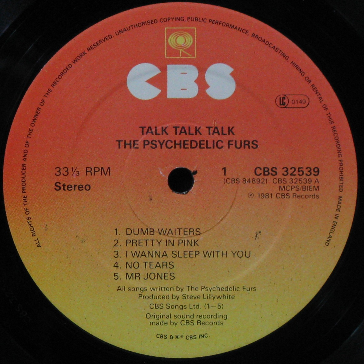 LP Psychedelic Furs — Talk Talk Talk фото 3