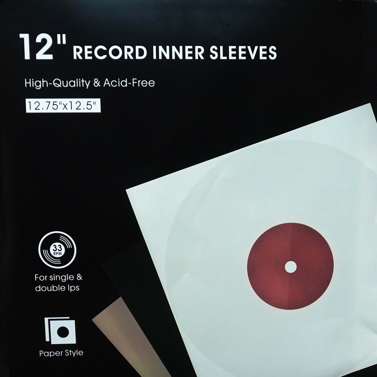 *Внутренние бумажные черные антистатические конверты (20шт)