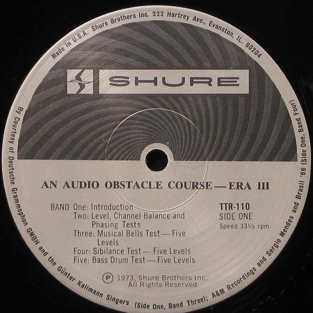 Тестовая Пластинка Audio Obstracle Course - Era III  (The Shure Trackability Test Record) фото 3