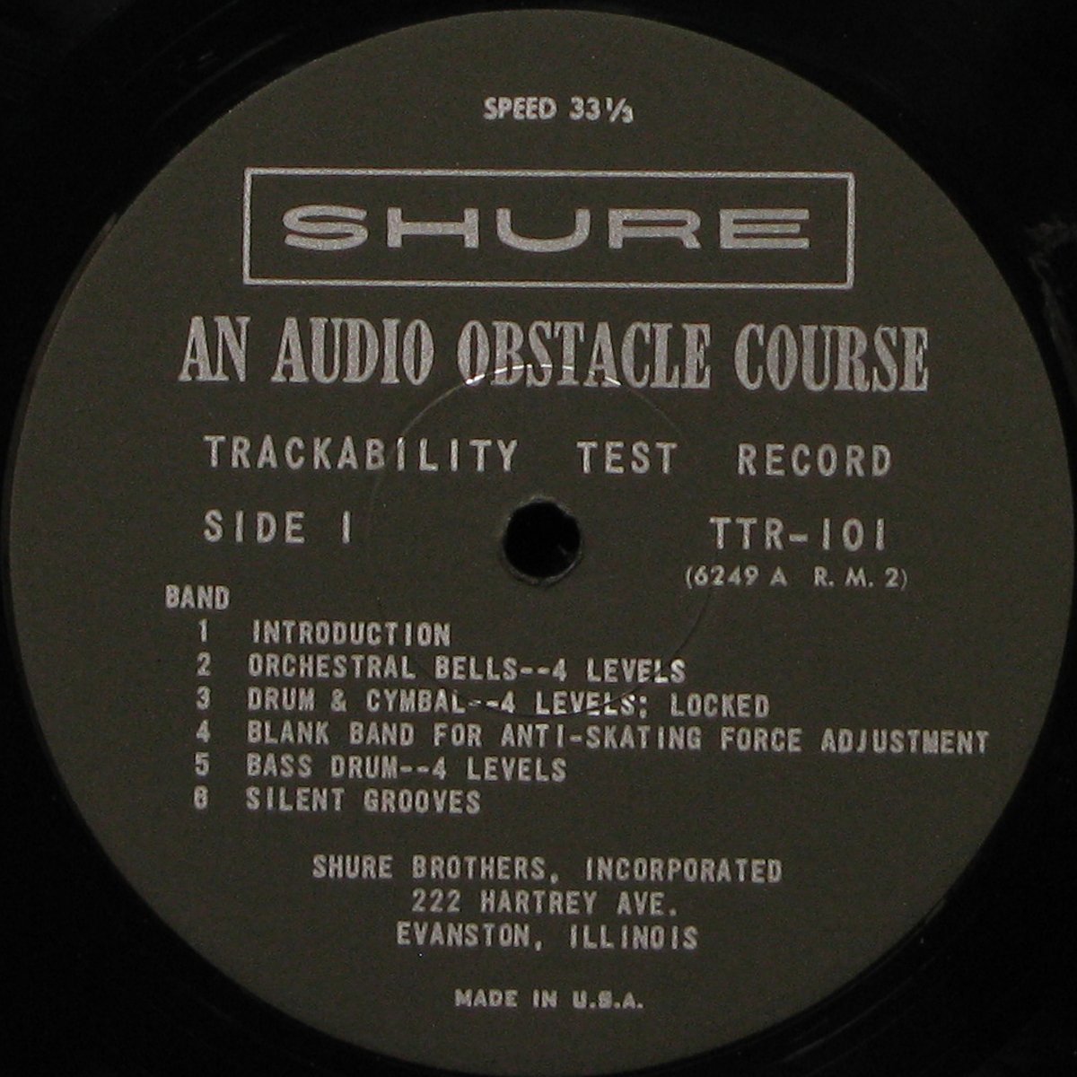 Тестовая Пластинка An Audio Obstacle Course (The Shure Trackability Test Record) фото 4