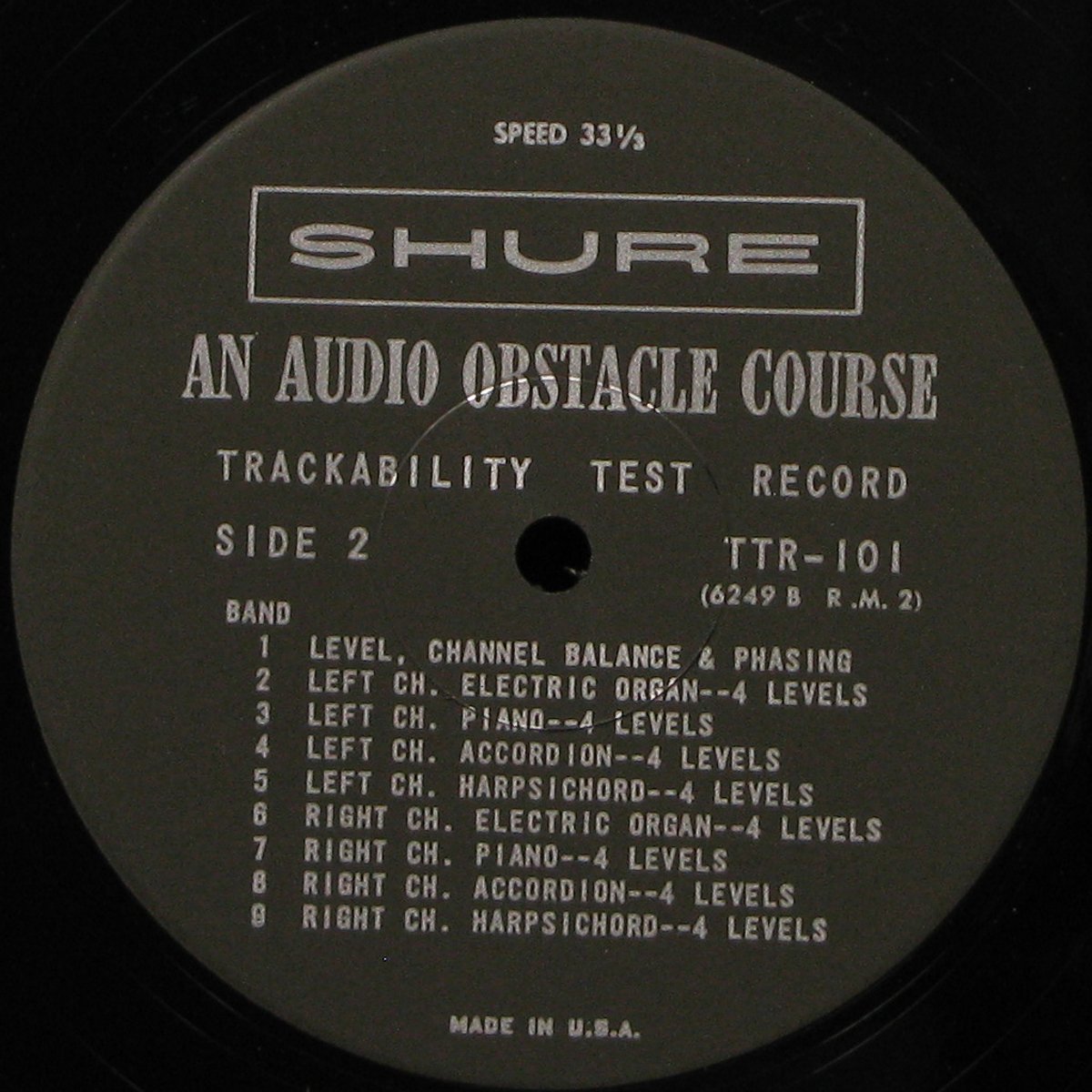 Тестовая Пластинка An Audio Obstacle Course (The Shure Trackability Test Record) фото 5