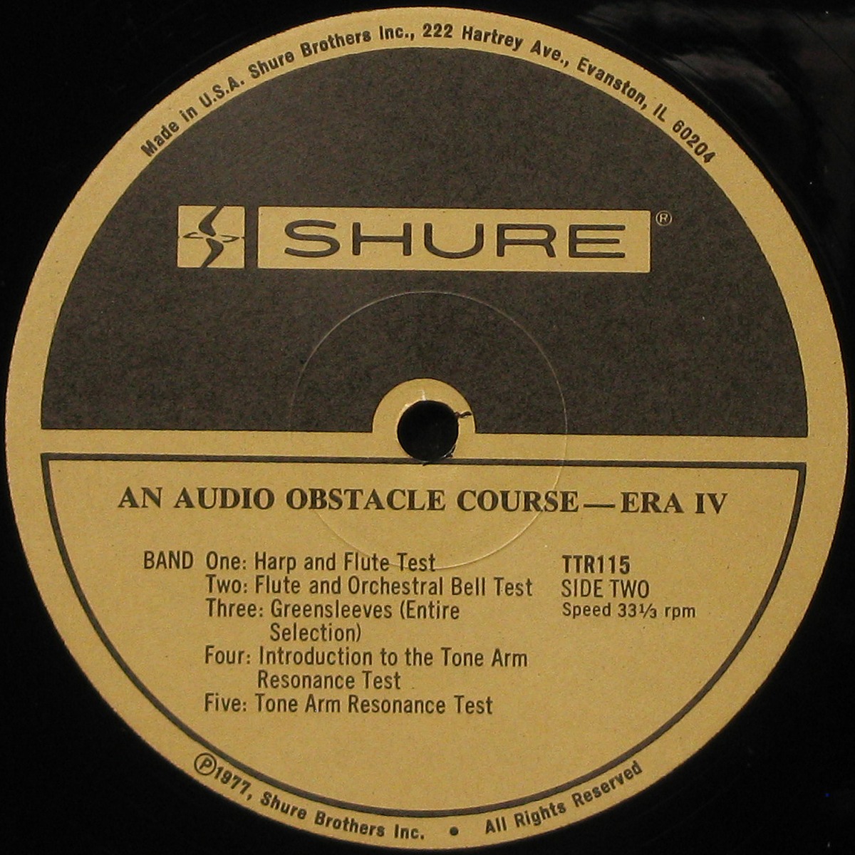 Тестовая Пластинка Audio Obstracle Course - Era IV (The Shure Trackability Test Record) фото 3