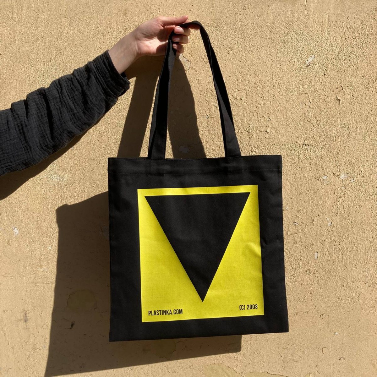 *Фирменная сумка Plastinka (черный треугольник на желтом) фото