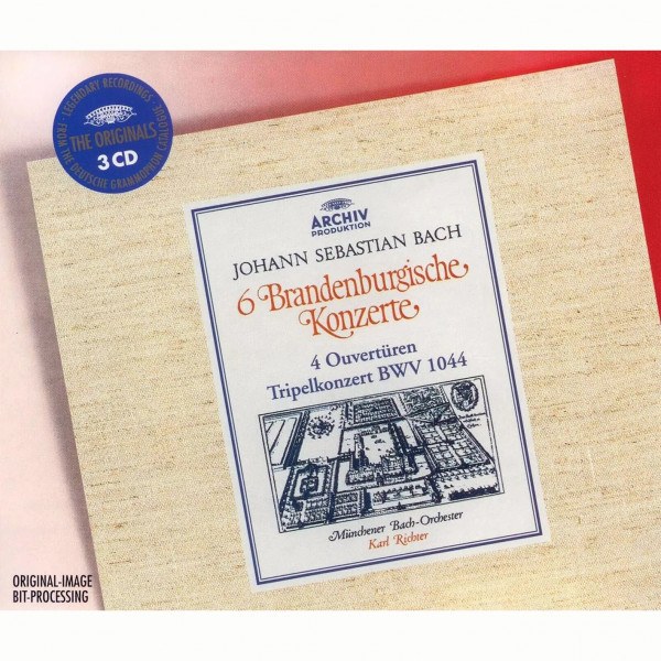 CD Karl Richter — Bach: 6 Brandenburgische Konzerte, 4 Ouverturen, Tripelkonzert BWV 1044 (3CD) фото