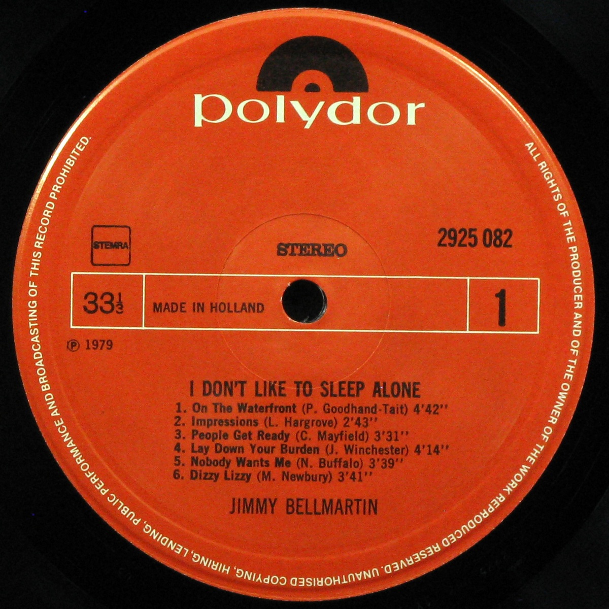 LP Jimmy Bellmartin — I Don't Like To Sleep Alone фото 2