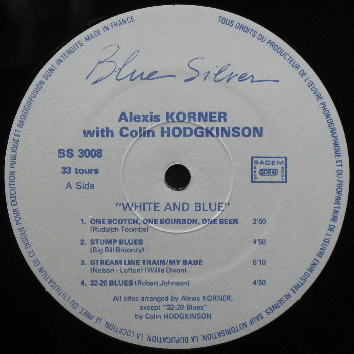 LP Alexis Korner / Colin Hodgkinson — White And Blue фото 2