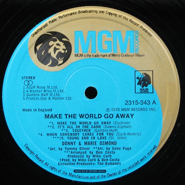 LP Donny & Marie Osmond — Make The World Go Away фото 2