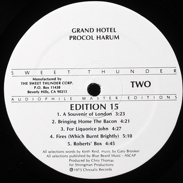 LP Procol Harum — Grand Hotel (Audiophile Master Edition) фото 4