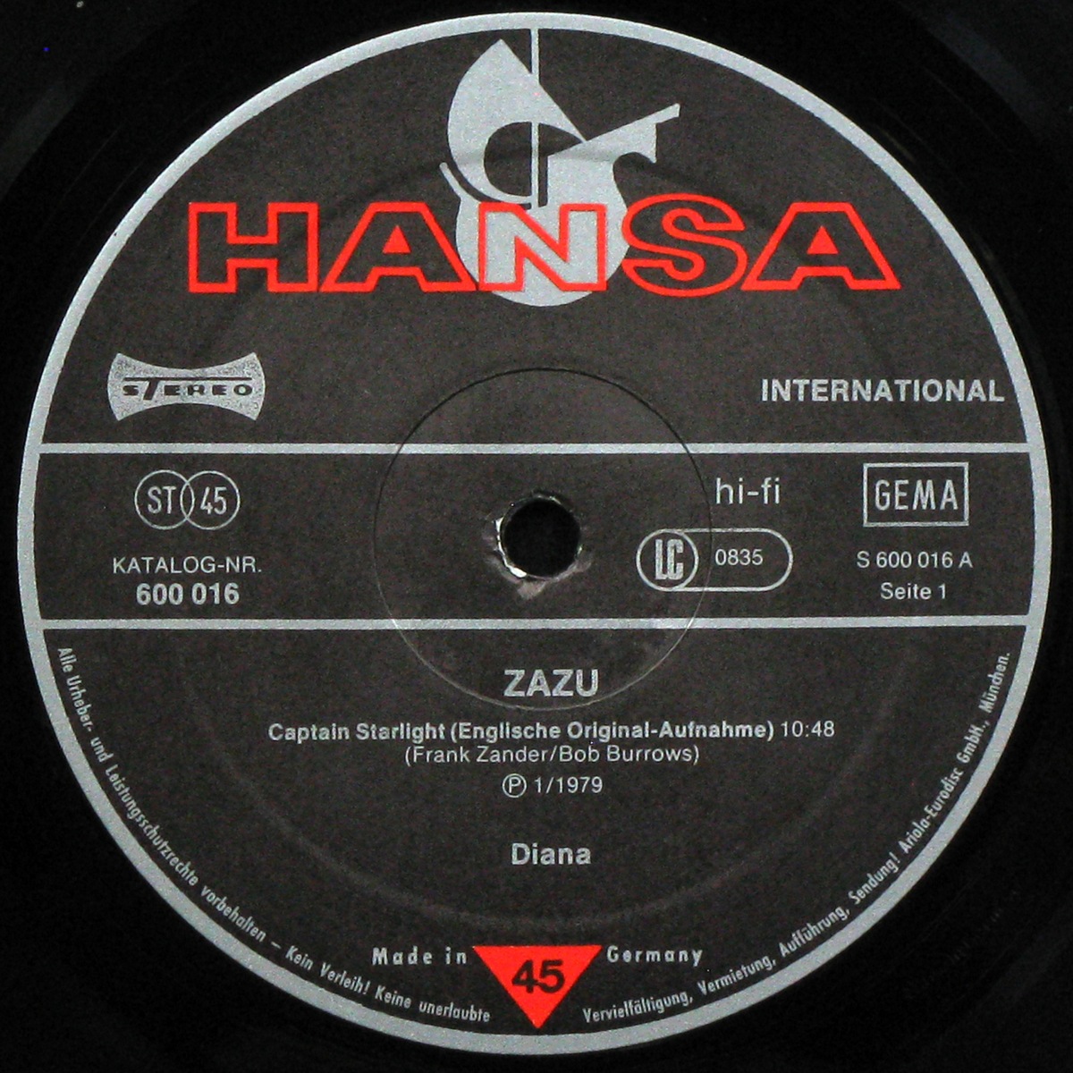 LP Zazu — Captain Starlight (maxi) фото 2