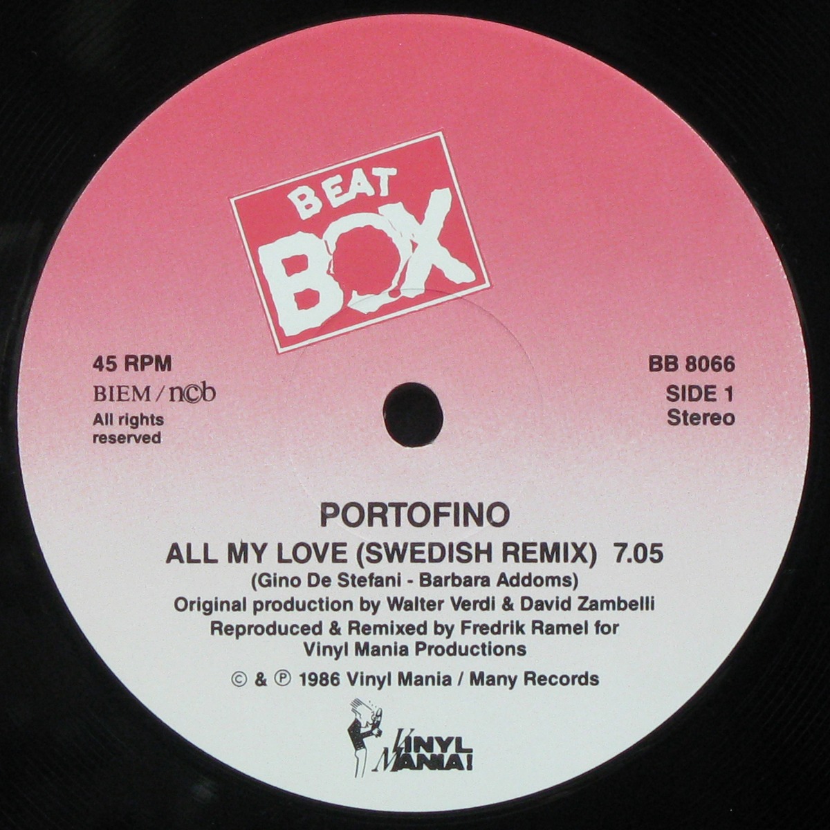 LP Portofino — All My Love (A Swedish Beat Box Remix) (maxi) фото 2