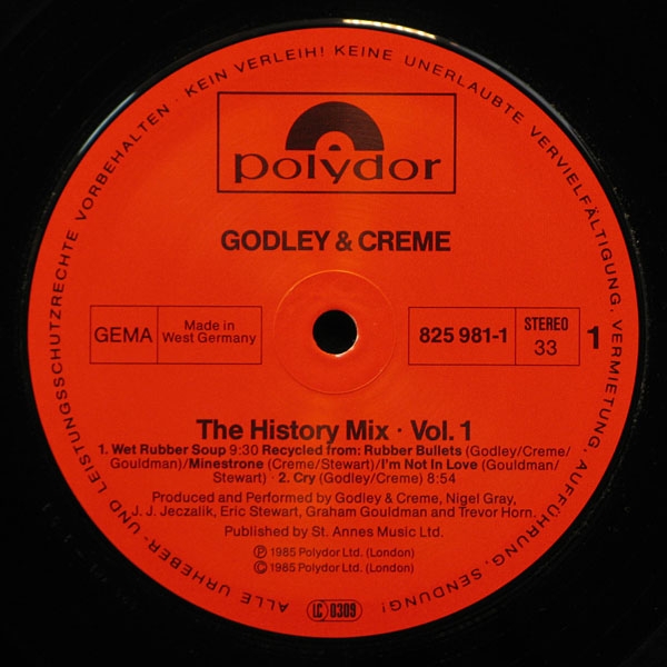LP Godley & Creme — History Mix Volume 1 фото 2