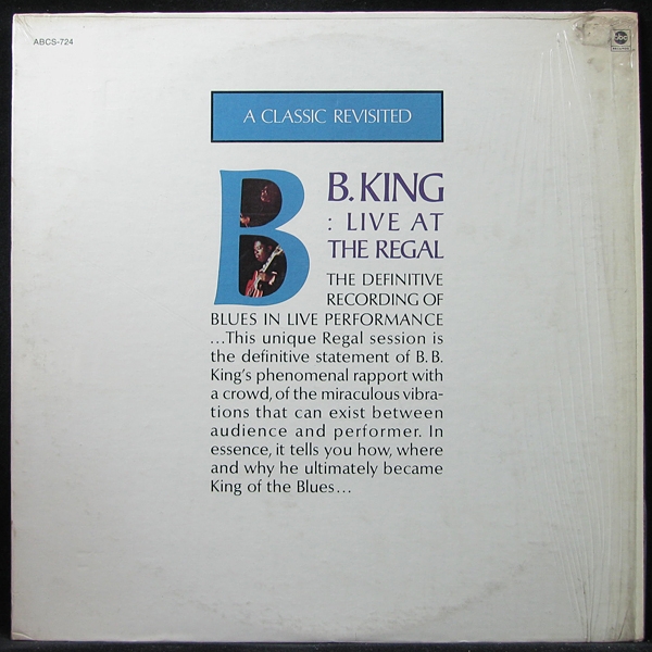 LP B.B. King — Live At The Regal фото