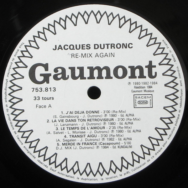 LP Jacques Dutronc — Re-Mix Again фото 2