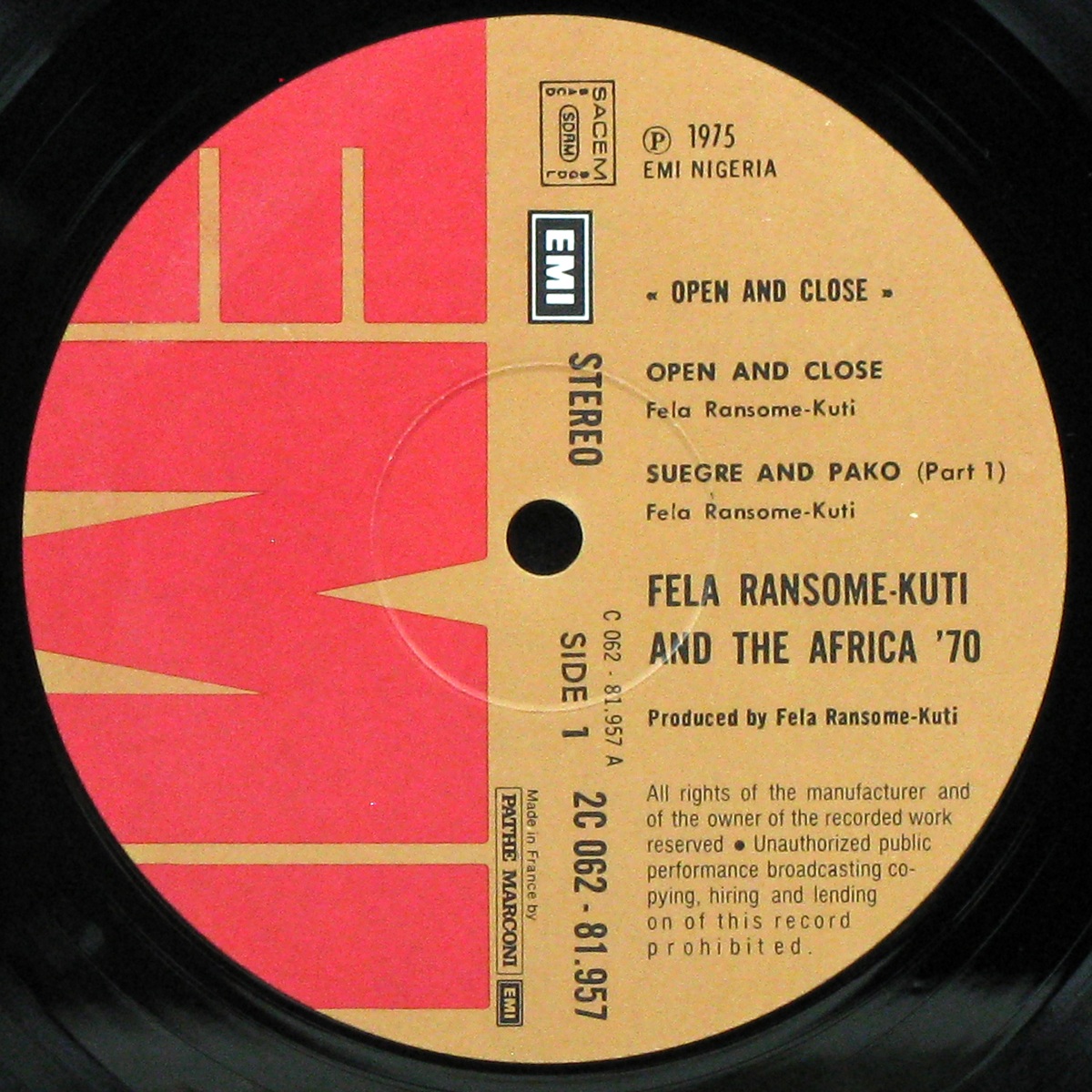 LP Fela Ransome Kuti / The Africa '70 — Open & Close фото 3