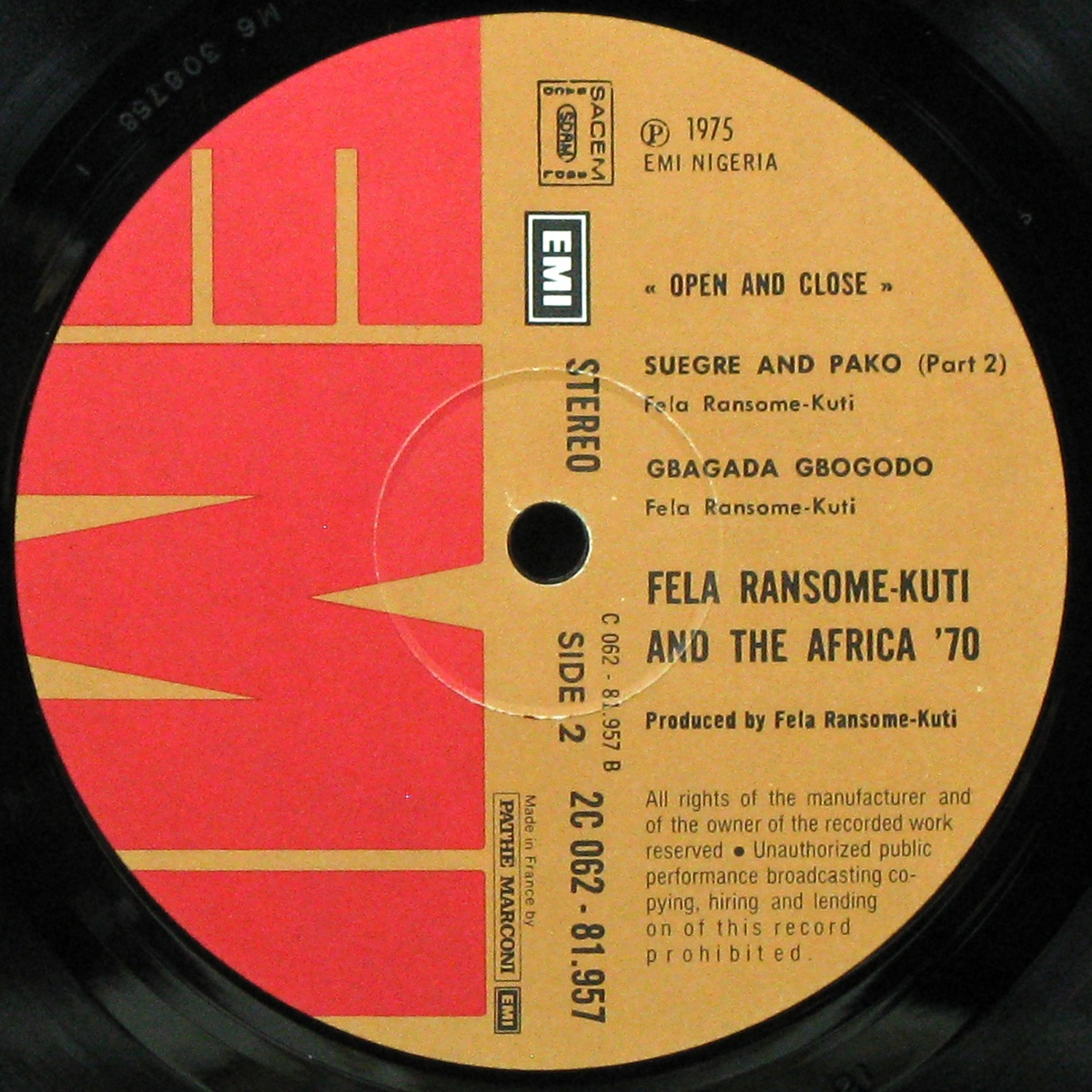 LP Fela Ransome Kuti / The Africa '70 — Open & Close фото 4