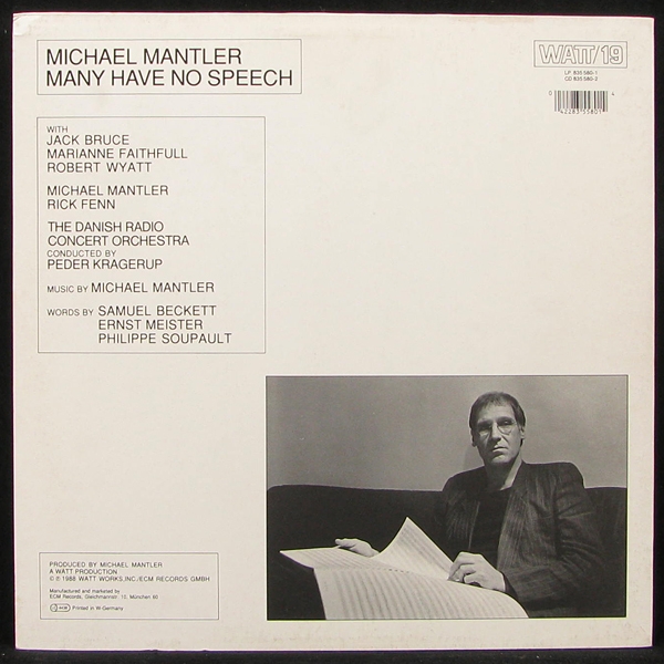 LP Michael Mantler — Many Have No Speech (+ book, test press) фото 2