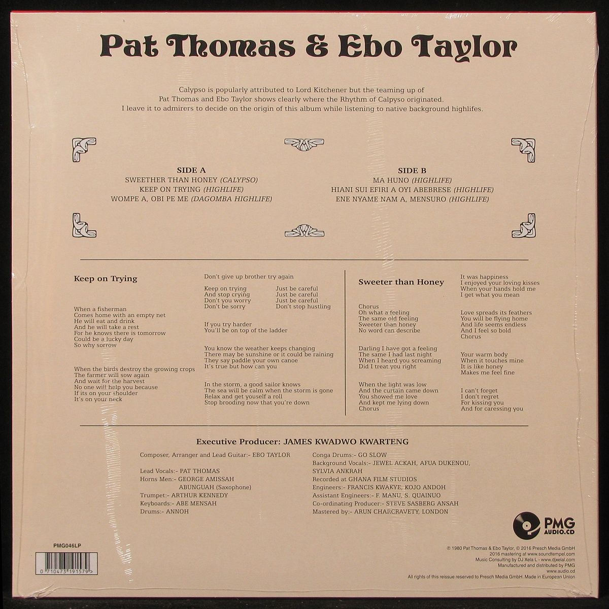 LP Pat Thomas / Ebo Taylot — Sweeter Than Honey, Calypso Mahuno And High Lifes Celebration фото 2
