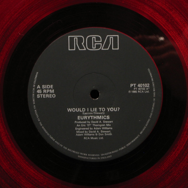 LP Eurythmics — Would I Lie To You? (maxi, coloured vinyl) фото 2
