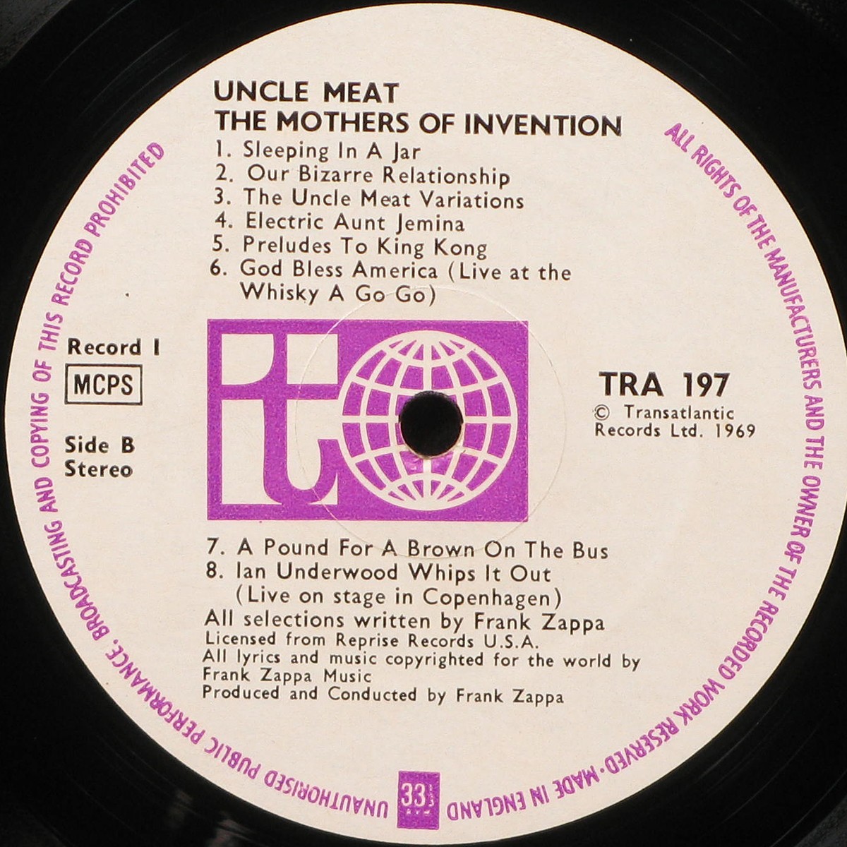 LP Mothers of Invention — Uncle Meat (2LP) фото 5