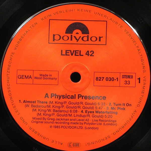 LP Level 42 — A Physical Presence (2LP) фото 2