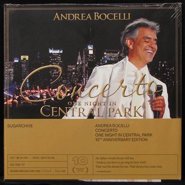 LP Andrea Bocelli — Concerto: One Night In Central Park (coloured vinyl) фото