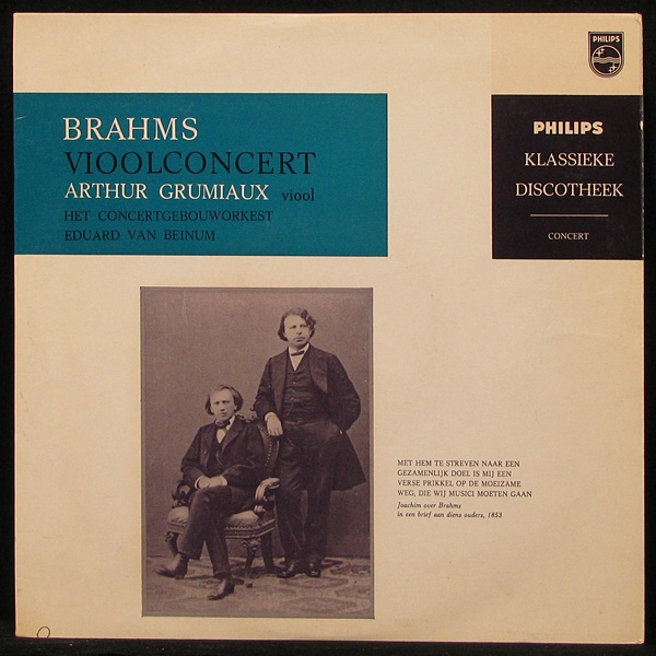 LP Arthur Grumiaux — Brahms: Vioolconcert (mono) фото