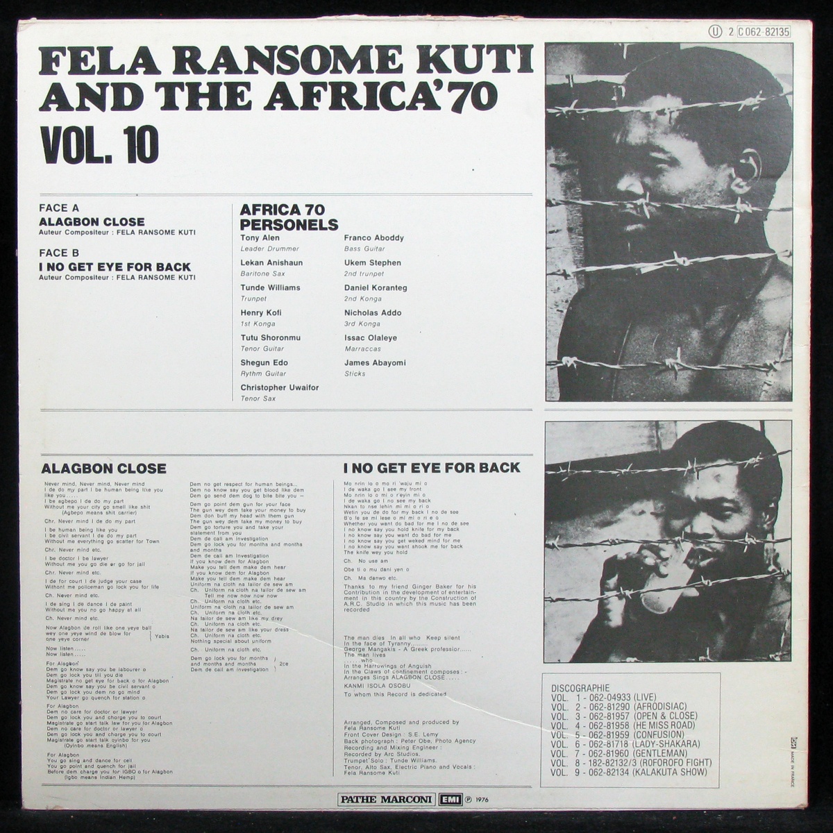 LP Fela Ransome Kuti / The Africa '70 — Alagbon Close фото 2