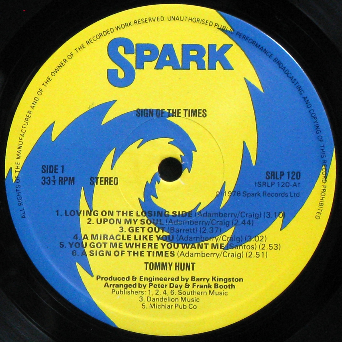LP Tommy Hunt — A Sign Of The Times фото 2