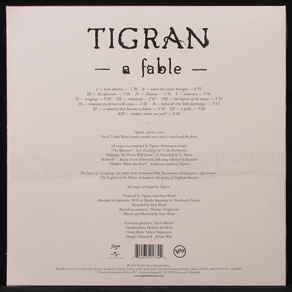 LP Tigran Hamasyan — A Fable (2LP) фото 2