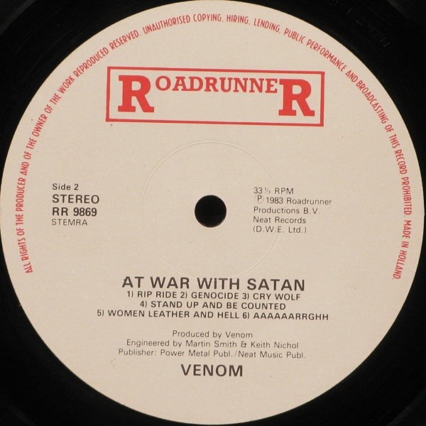 LP Venom — At War With Satan фото 5