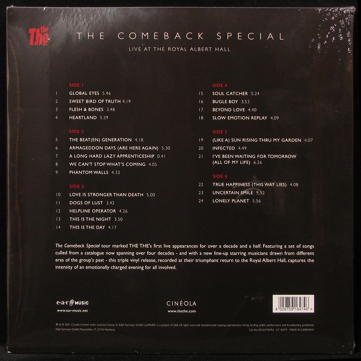 LP The The — Comeback Special (Live At The Royal Albert Hall) (3LP, + booklet) фото 2