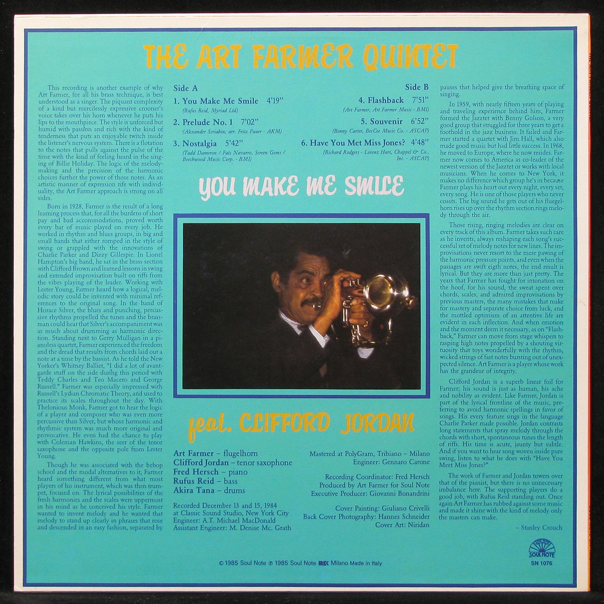 LP Art Farmer Quintet — You Make Me Smile фото 2