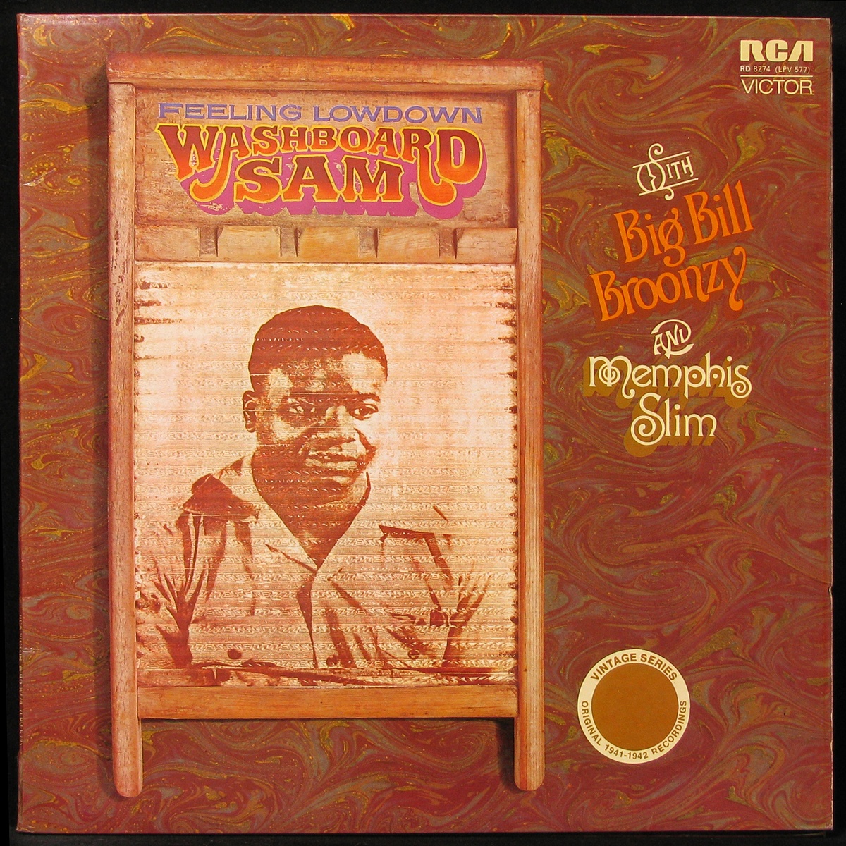 LP Washboard Sam / Big Bill Broonzy / Memphis Slim — Feeling Low Down (mono) фото