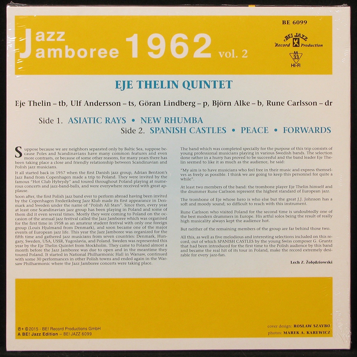 LP Eje Thelin Quintet — Jazz Jamboree 62 Vol. 2 фото 2