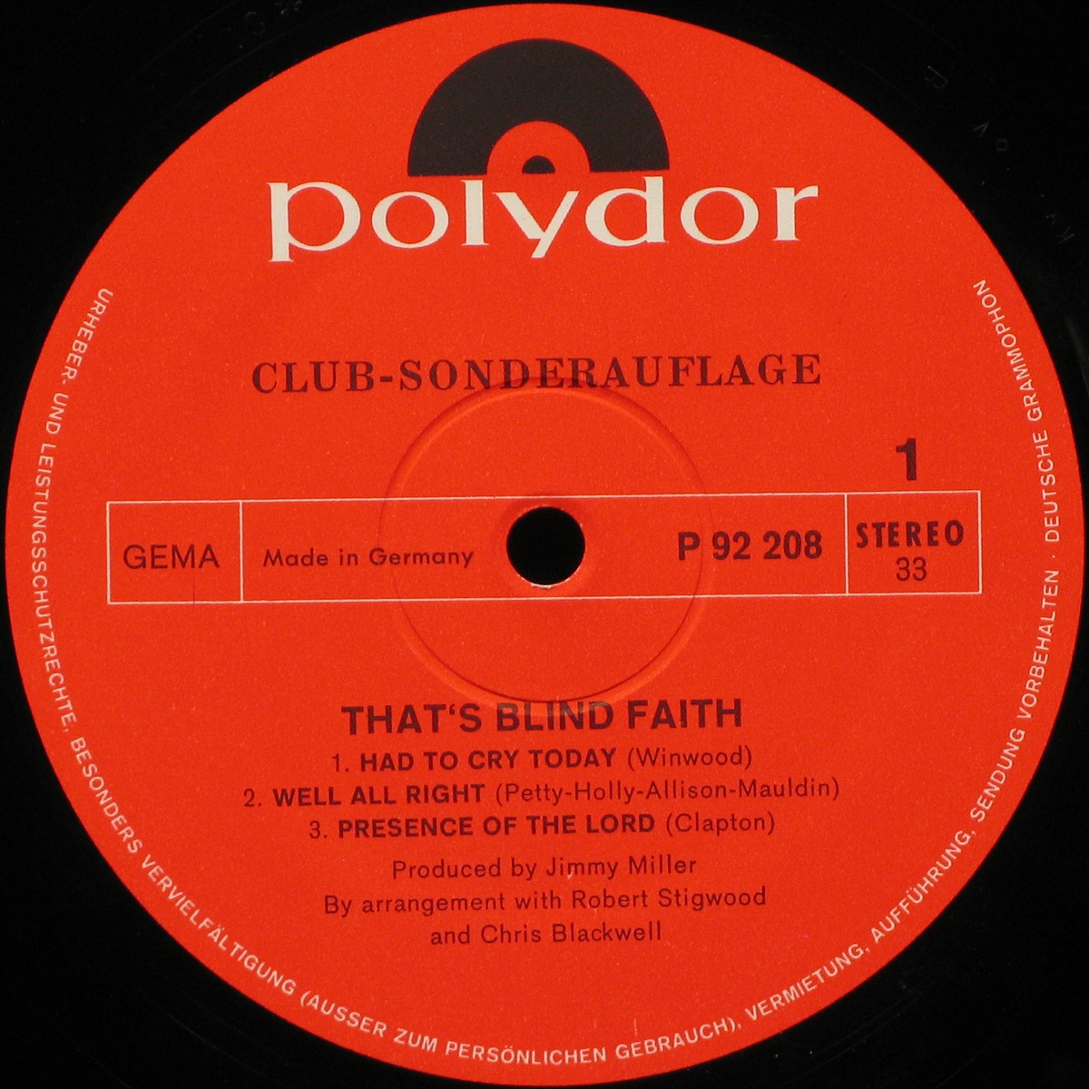 LP Blind Faith — That's Blind Faith (club edition) фото 3