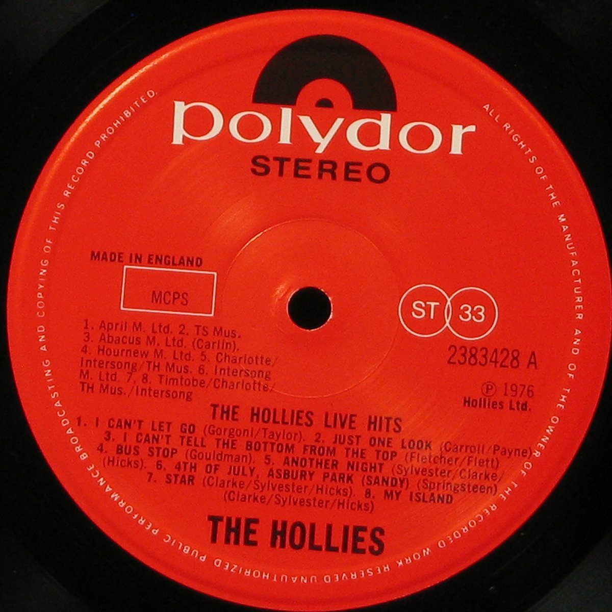 LP Hollies — Live Hits фото 2