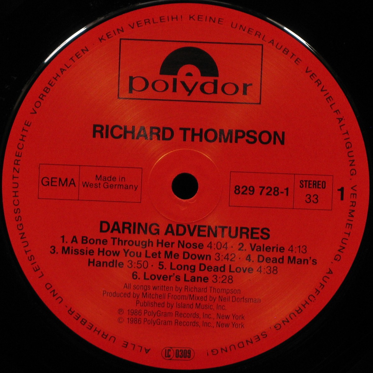 LP Richard Thompson — Daring Adventures фото 2
