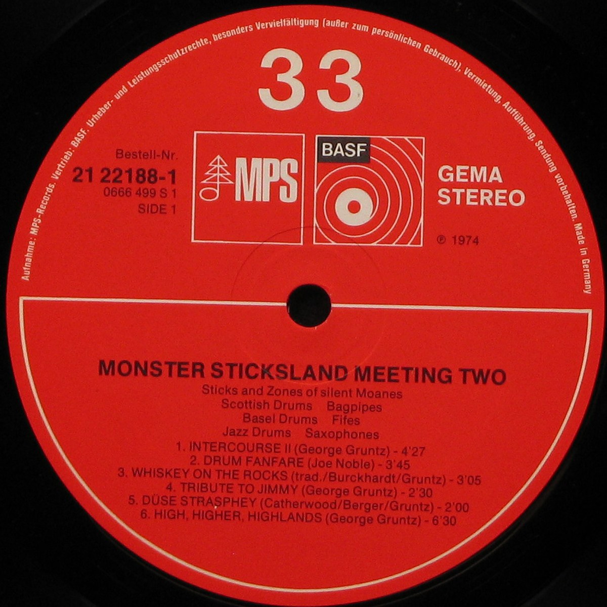 LP George Gruntz — Monster Sticksland Meeting Two - Monster Jazz фото 2