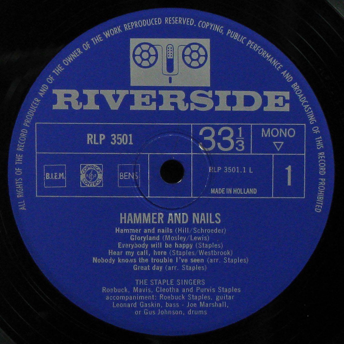 LP Staple Singers — Hammer And Nails (mono) фото 2